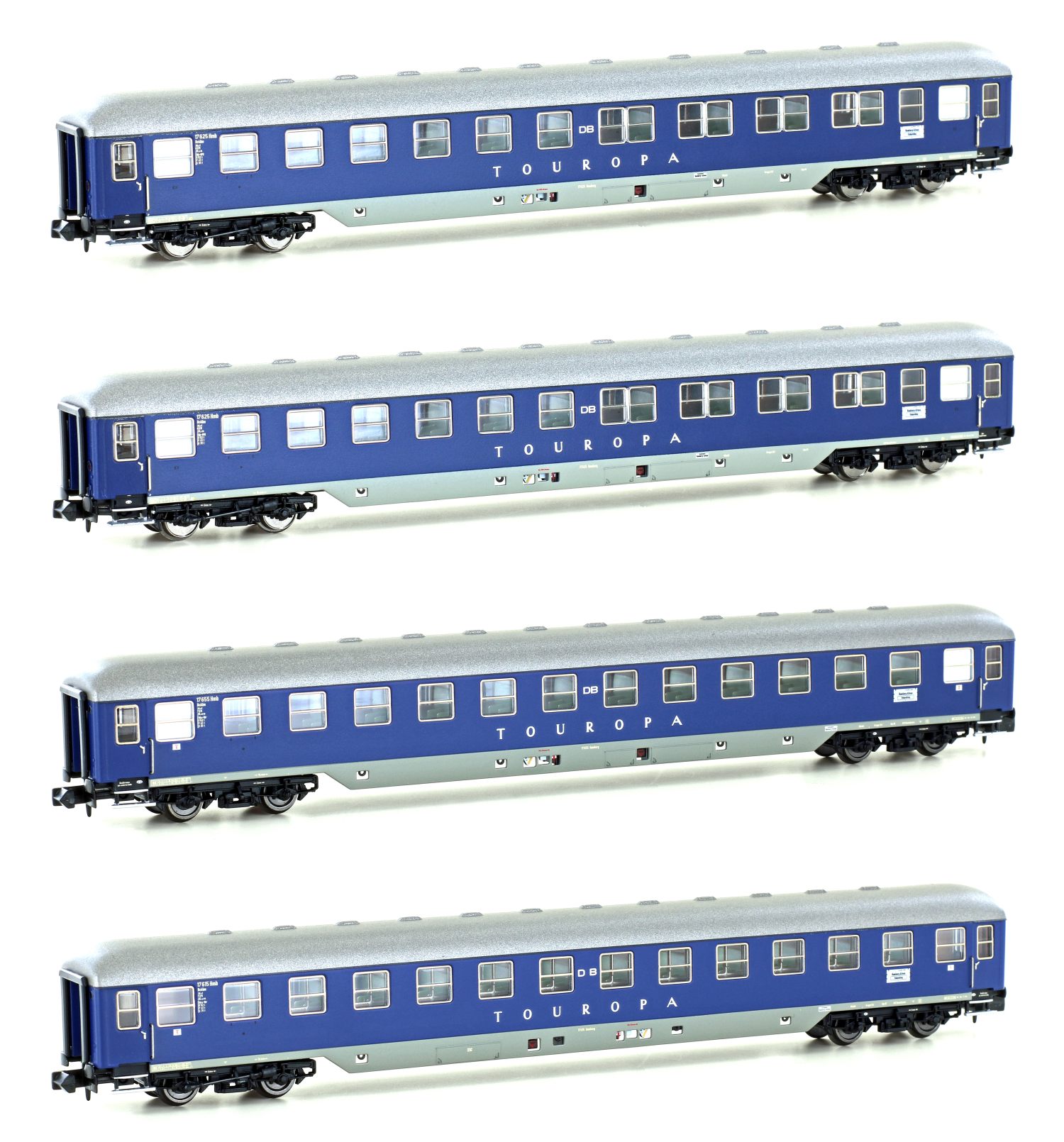 Hobbytrain H22200 - N 4-tlg. Personenwagenset TOUROPA der DB; Ep. IIIb - Set 1
